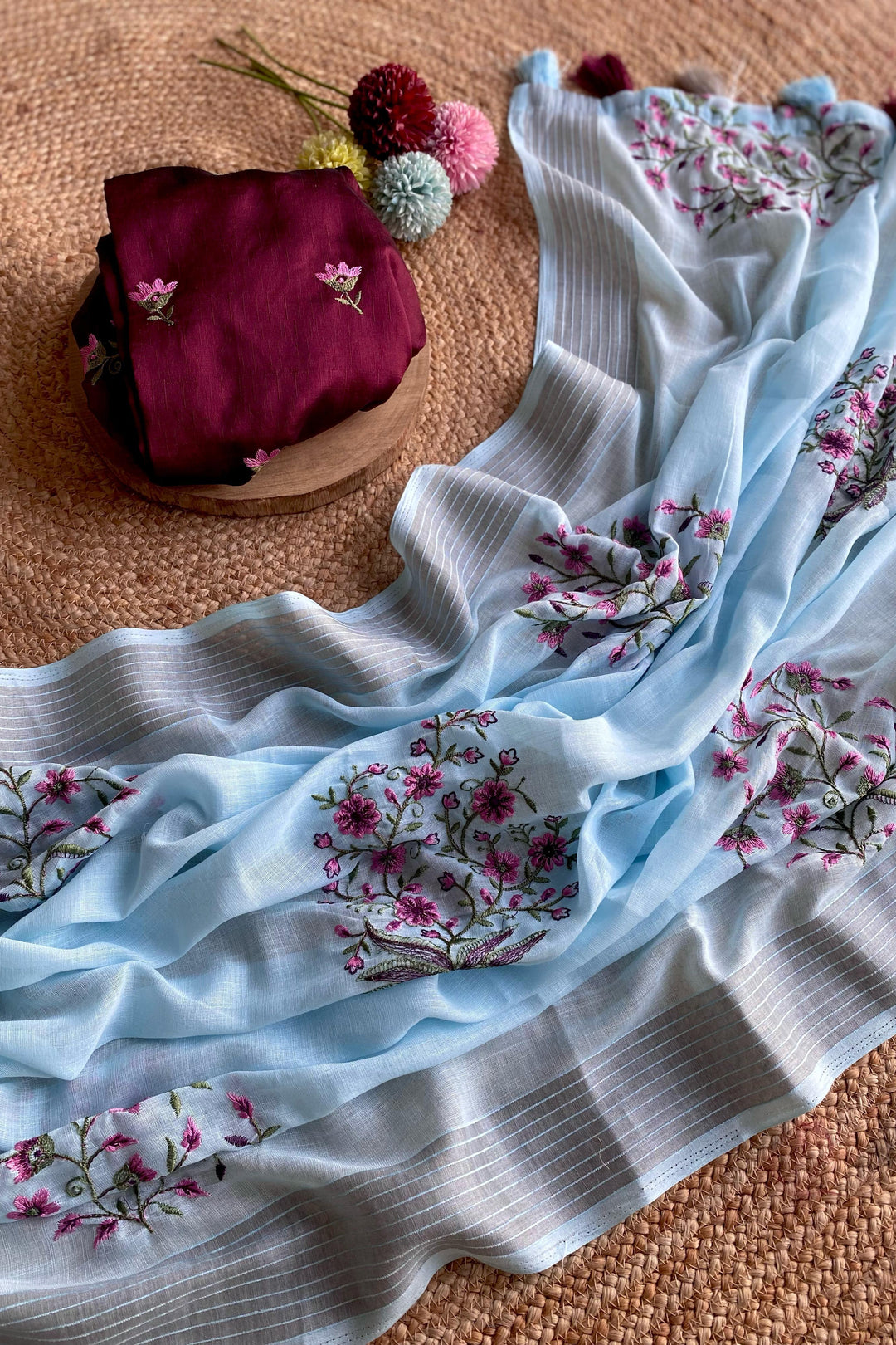 Smiles All Around Fancy Linen Silk Saree