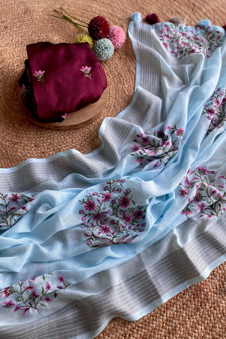 Smiles All Around Fancy Linen Silk Saree