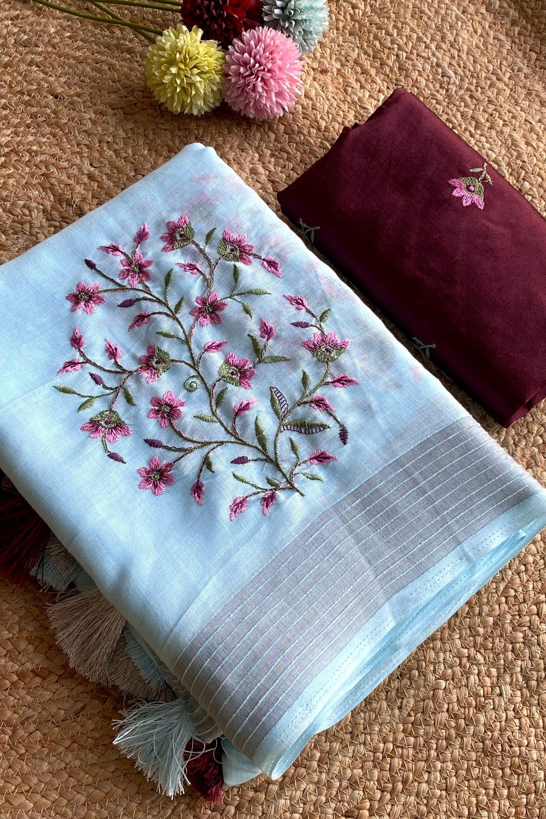 Smiles All Around Fancy Linen Silk Saree