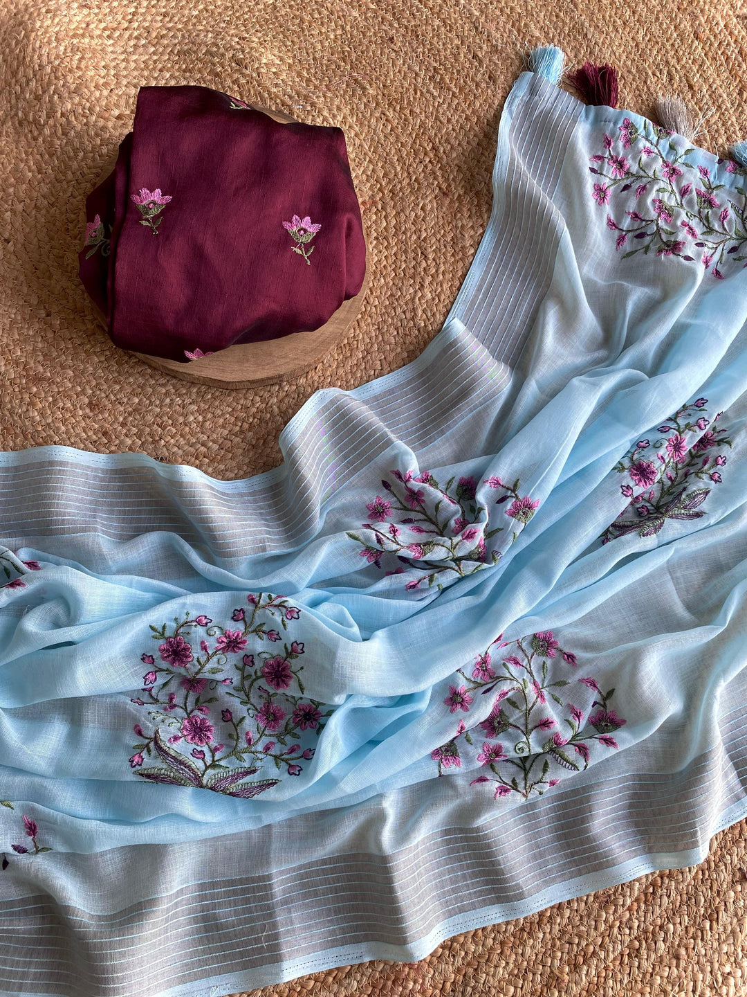 Smiles All Around Fancy Linen Silk Saree