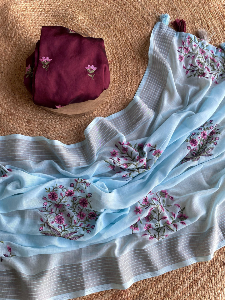 Smiles All Around Fancy Linen Silk Saree