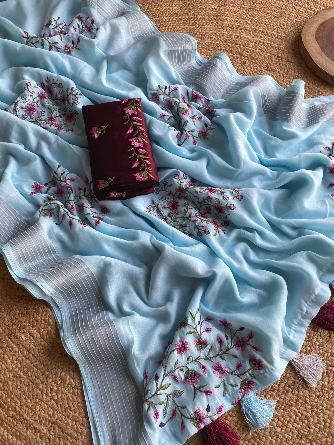 Smiles All Around Fancy Linen Silk Saree