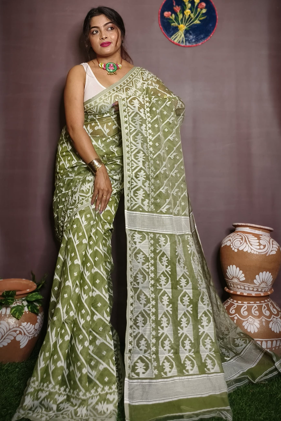 Amaro Porano Jaha Chay Dhakai Jamdani Saree