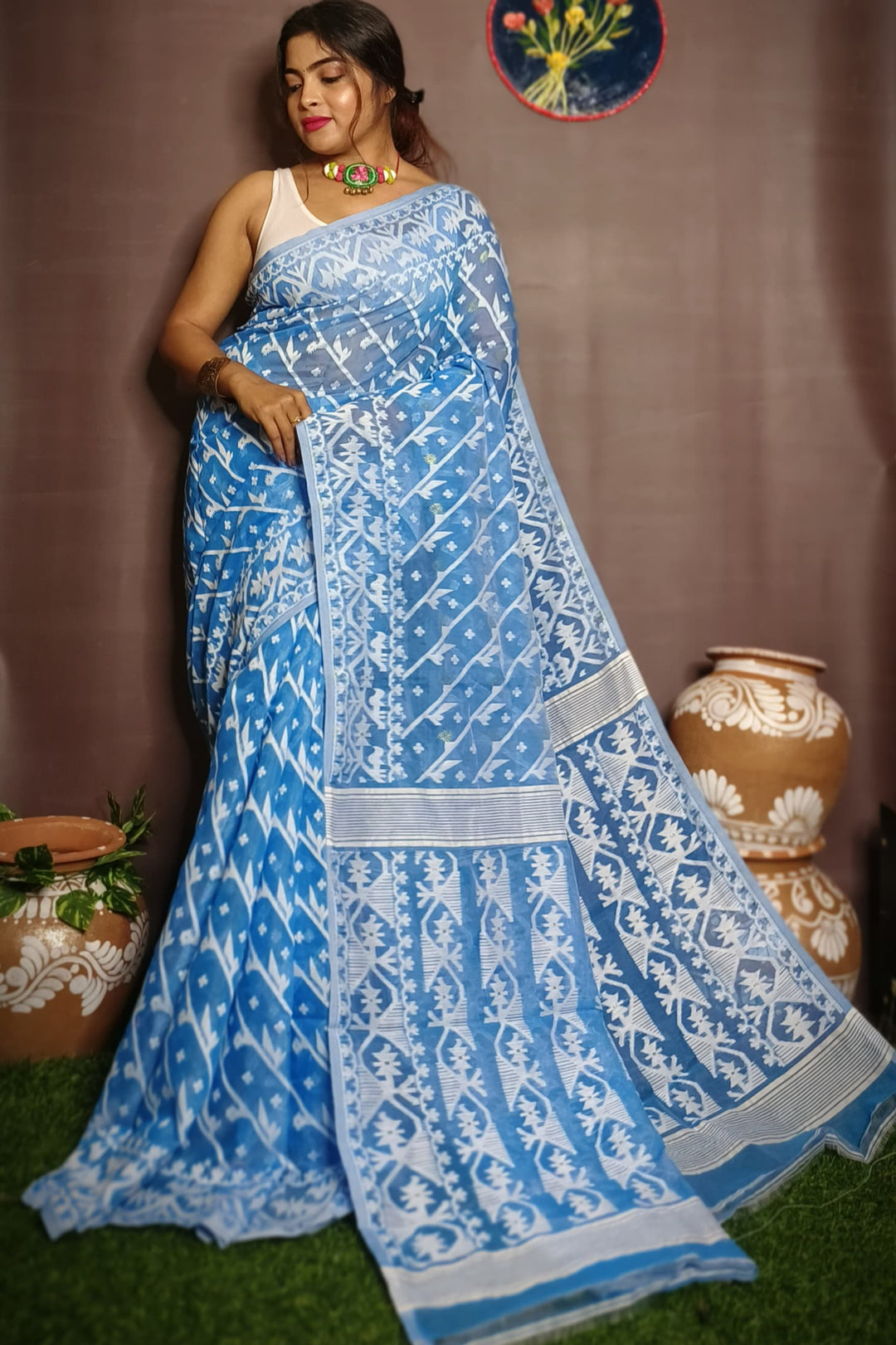Amaro Porano Jaha Chay Dhakai Jamdani Saree