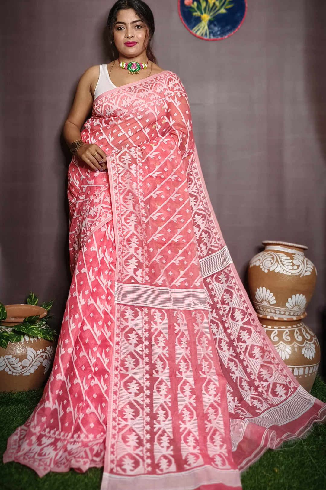 Amaro Porano Jaha Chay Dhakai Jamdani Saree