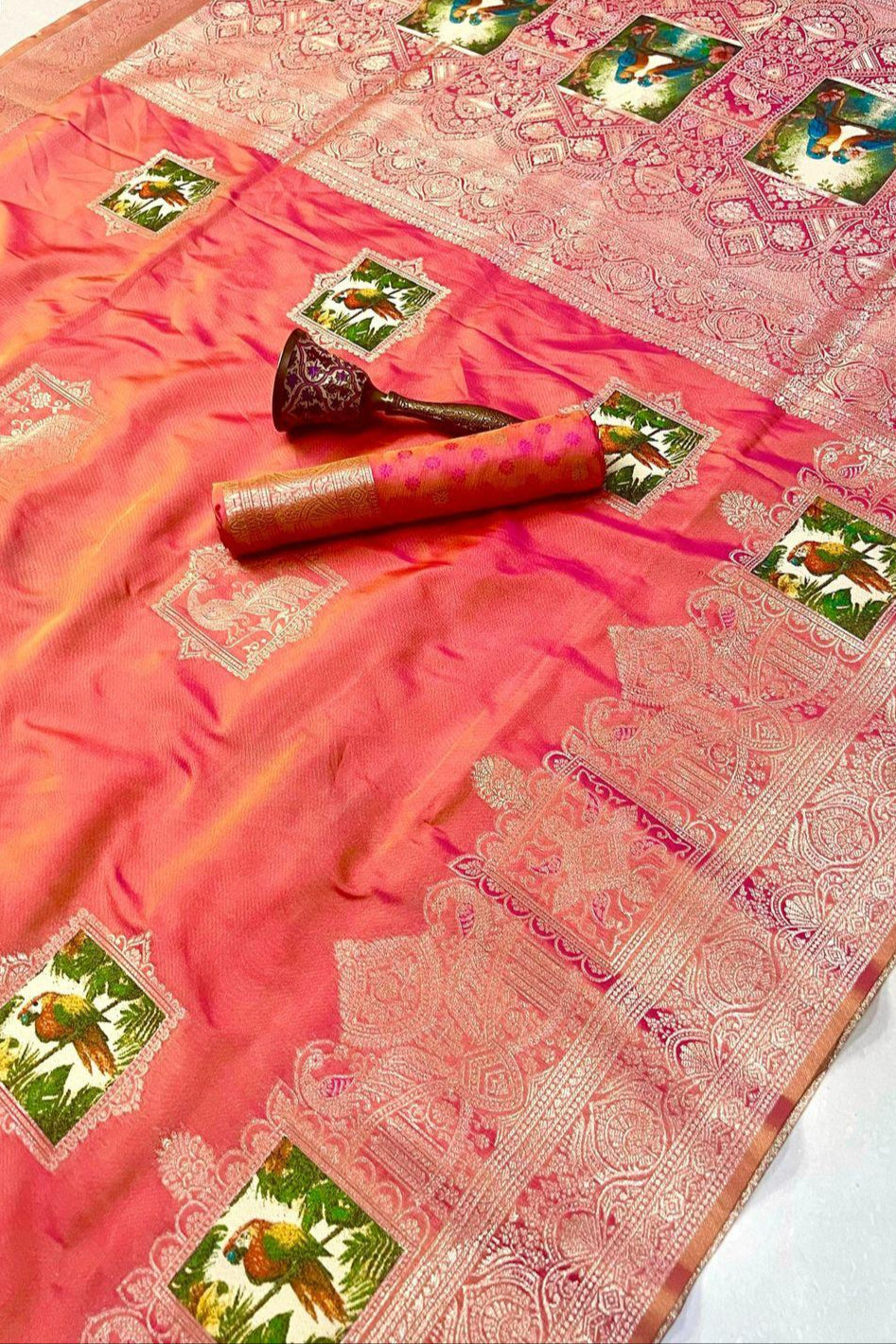 Monochrome Magic Kanjivarum Paithani Silk Saree