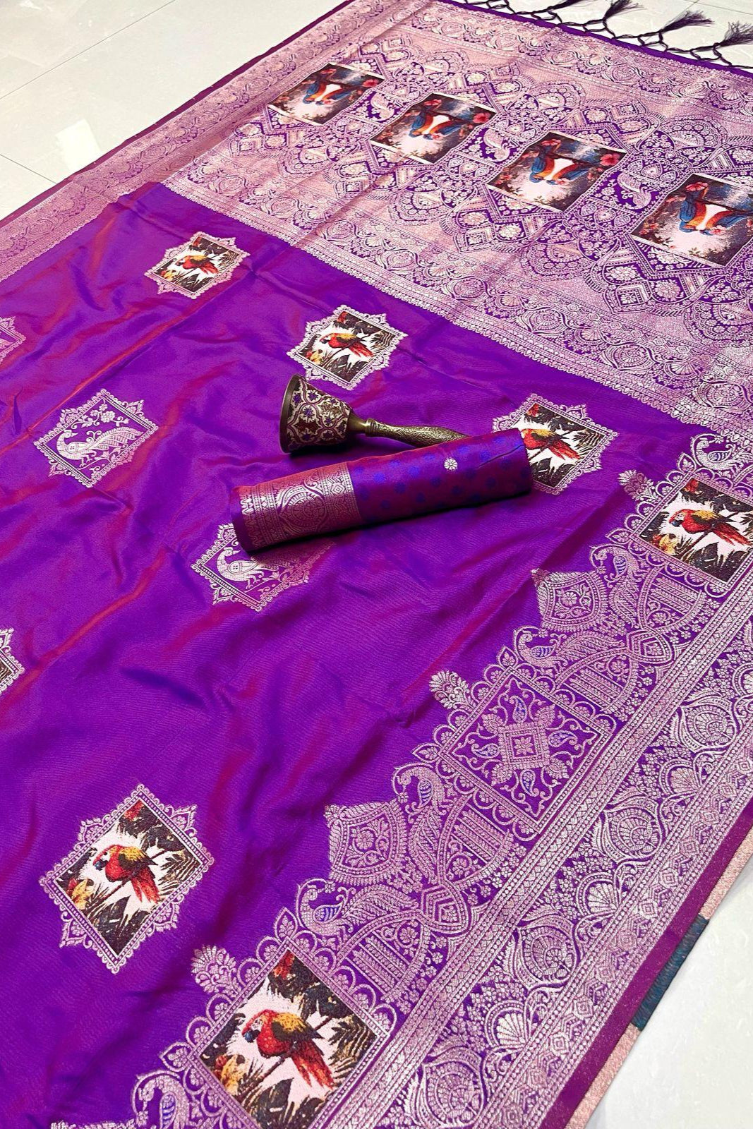 Monochrome Magic Kanjivarum Paithani Silk Saree