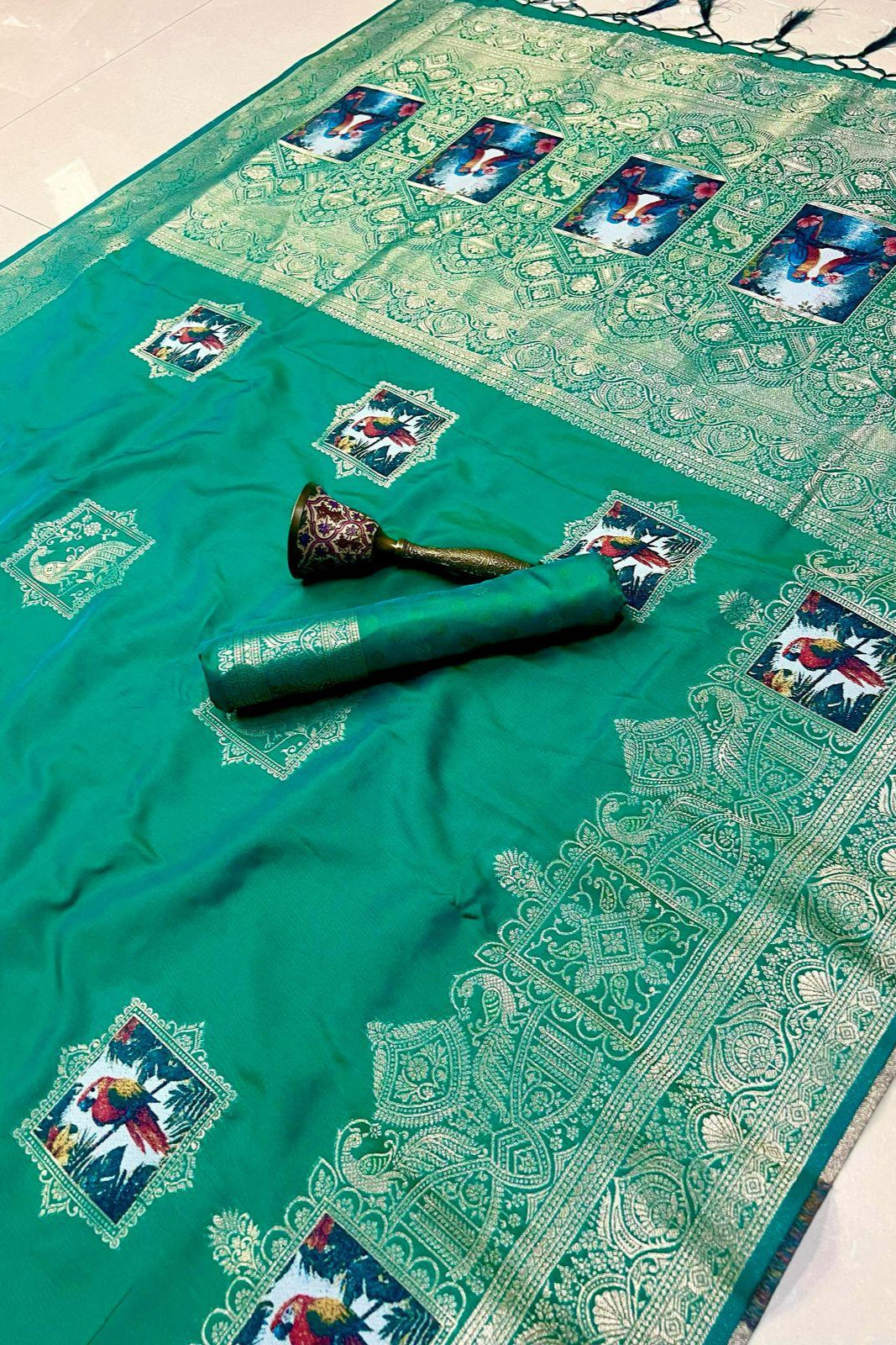 Monochrome Magic Kanjivarum Paithani Silk Saree