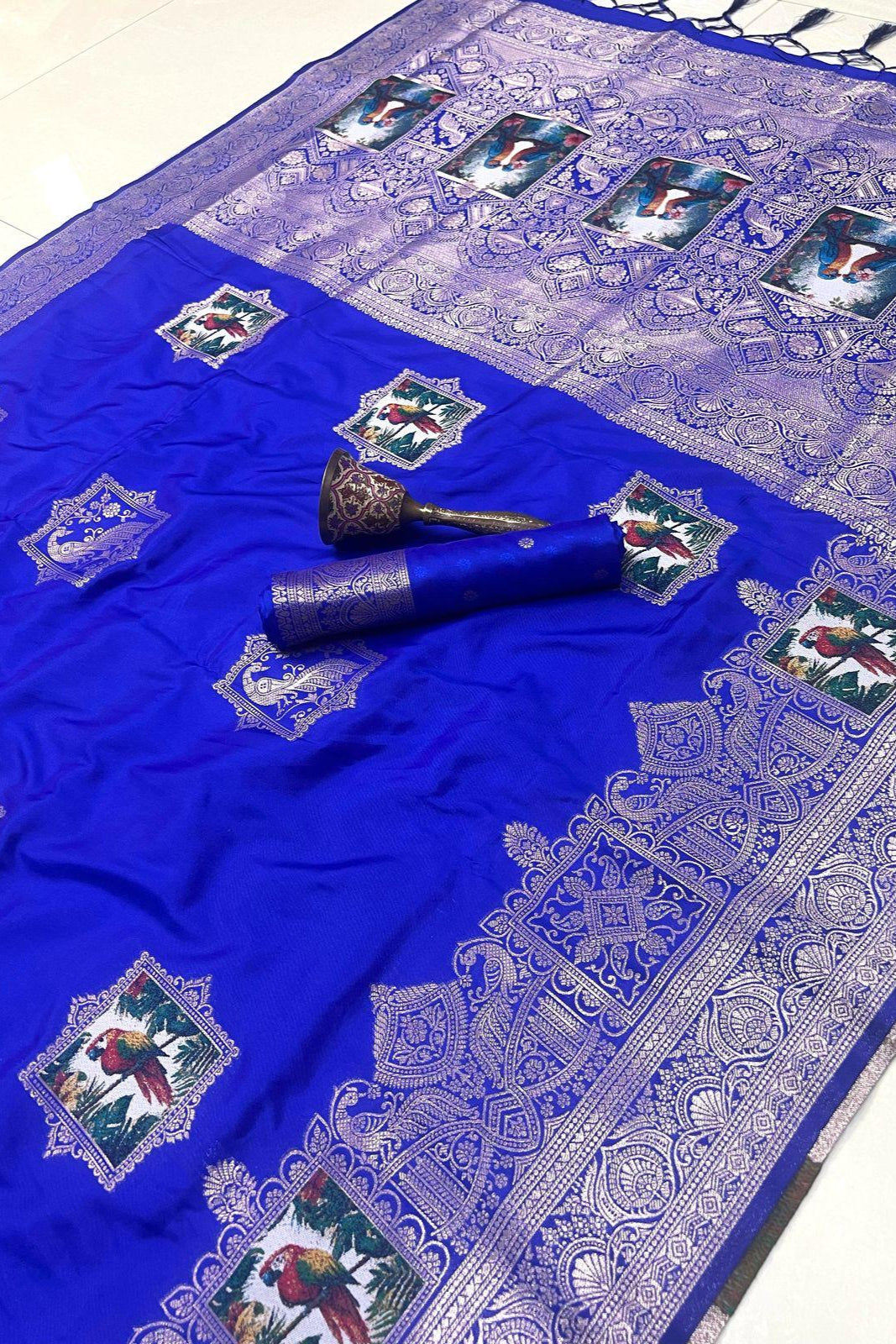 Monochrome Magic Kanjivarum Paithani Silk Saree