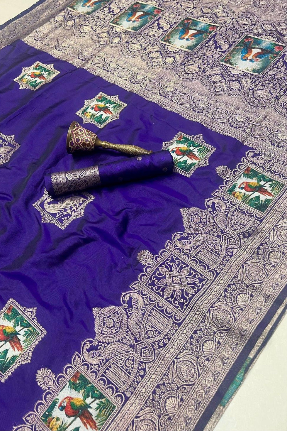 Monochrome Magic Kanjivarum Paithani Silk Saree