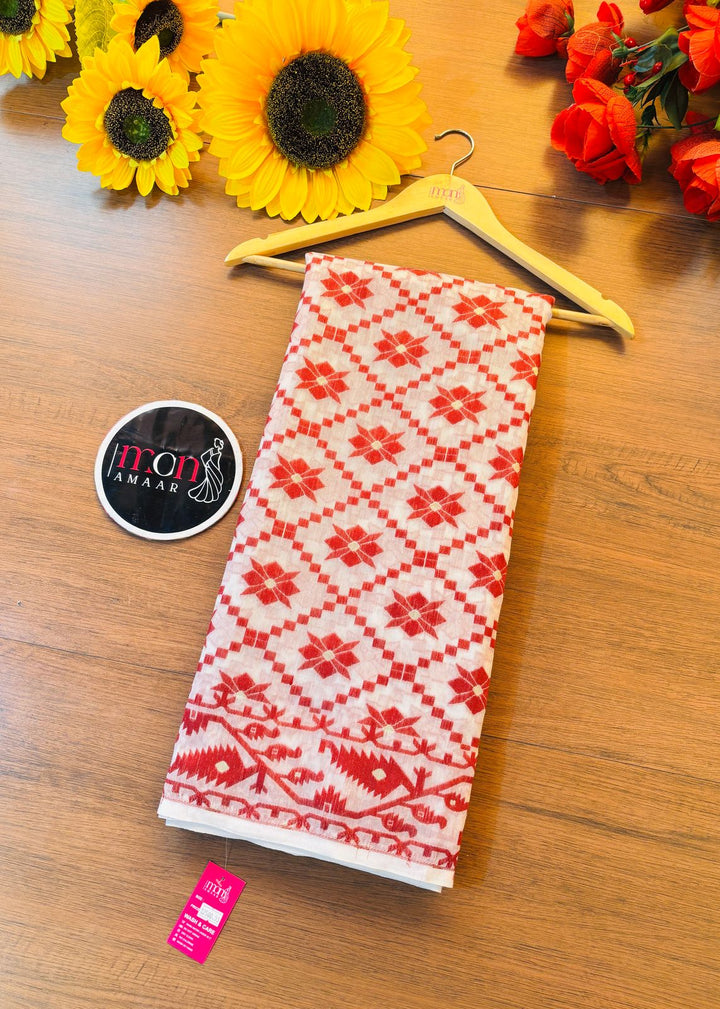 Ātmika Bengal Dhakai Jamdani Saree