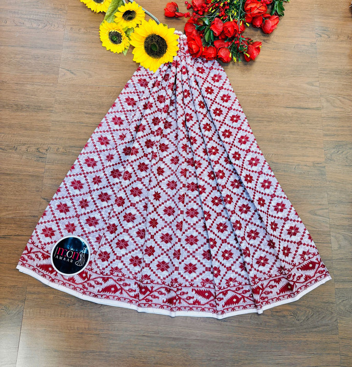 Ātmika Bengal Dhakai Jamdani Saree