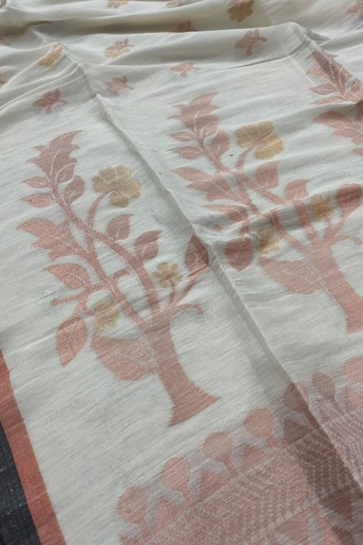 Arohini Cotton Linen Banarasi Saree