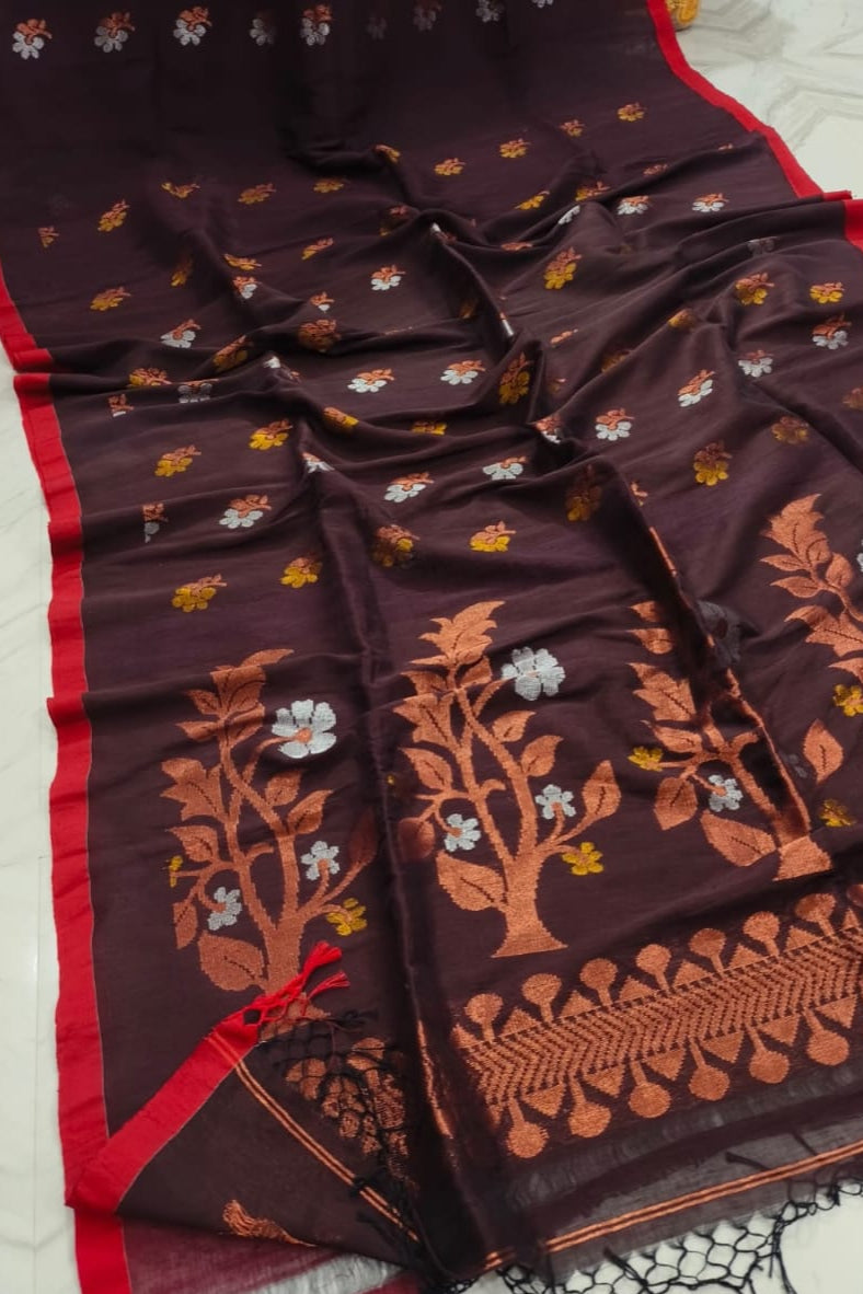 Arohini Cotton Linen Banarasi Saree
