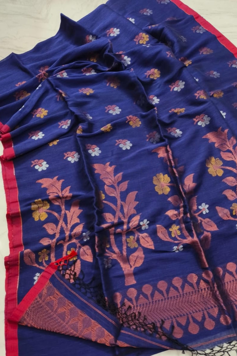 Arohini Cotton Linen Banarasi Saree