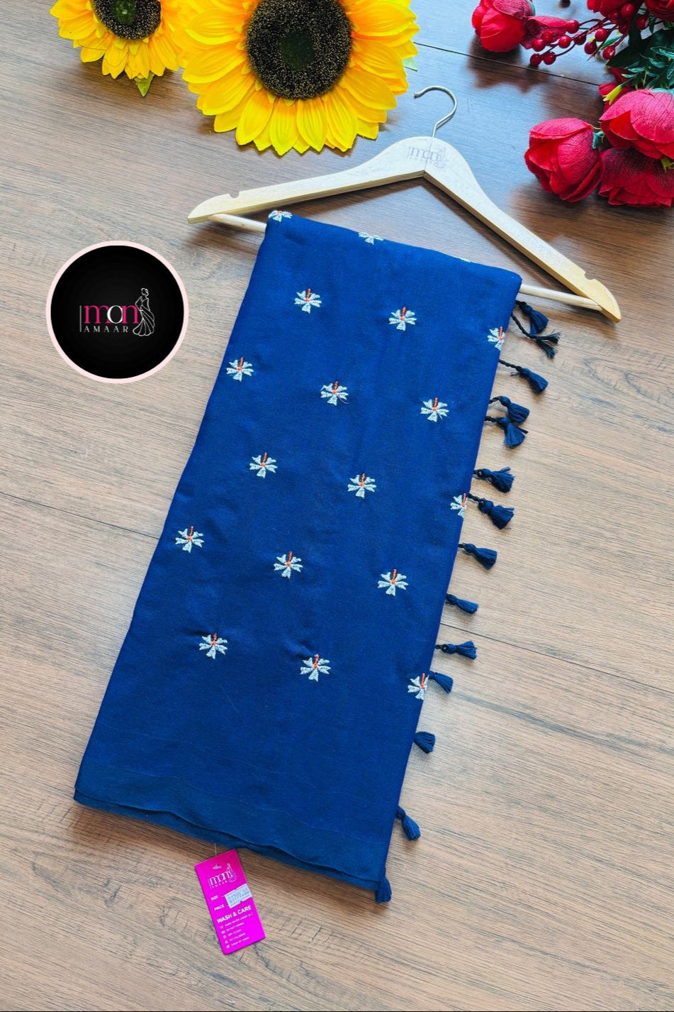 Blue Bengal Shiuli khadi Saree