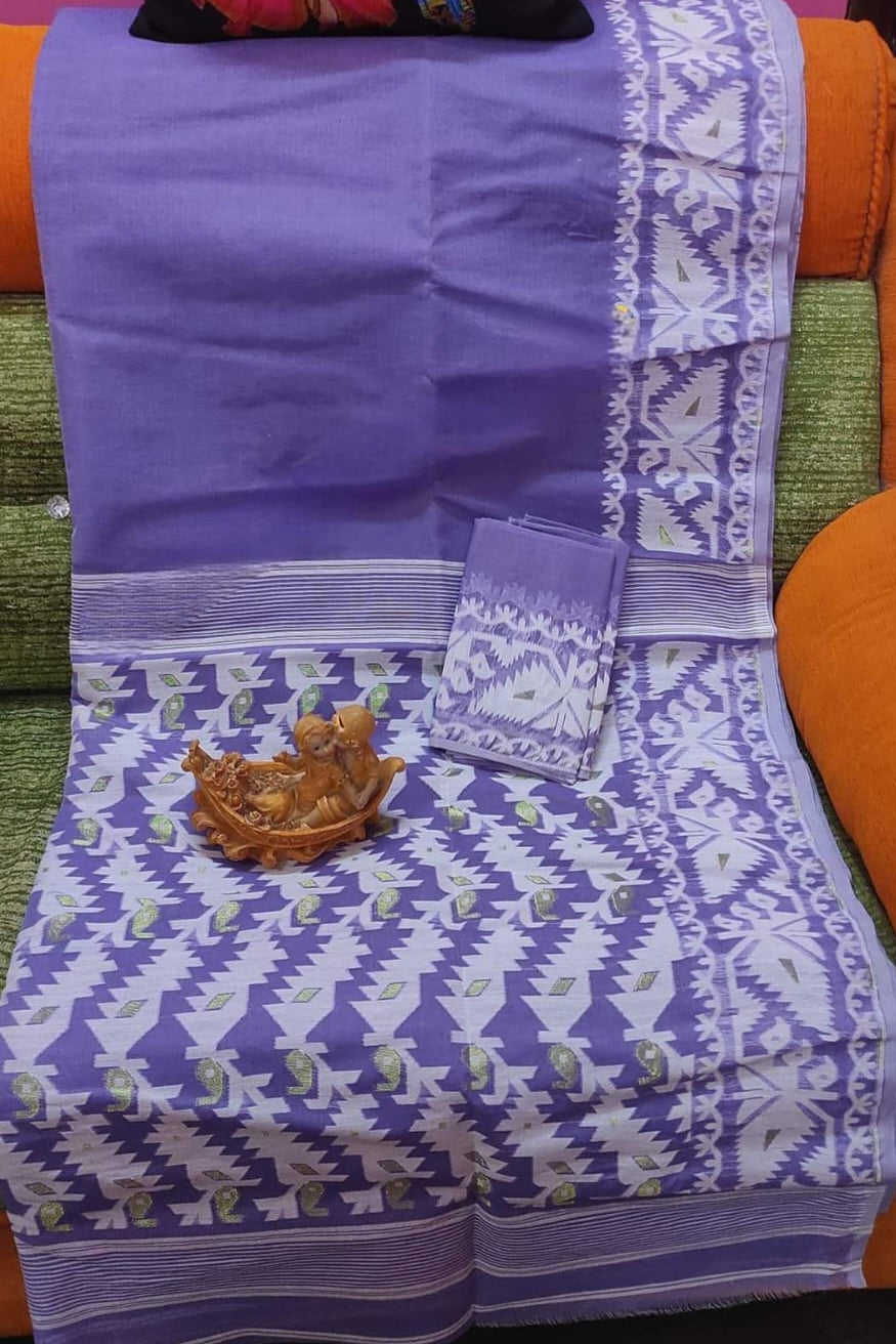 Holud Pakhi Dhakai Jamdani Saree
