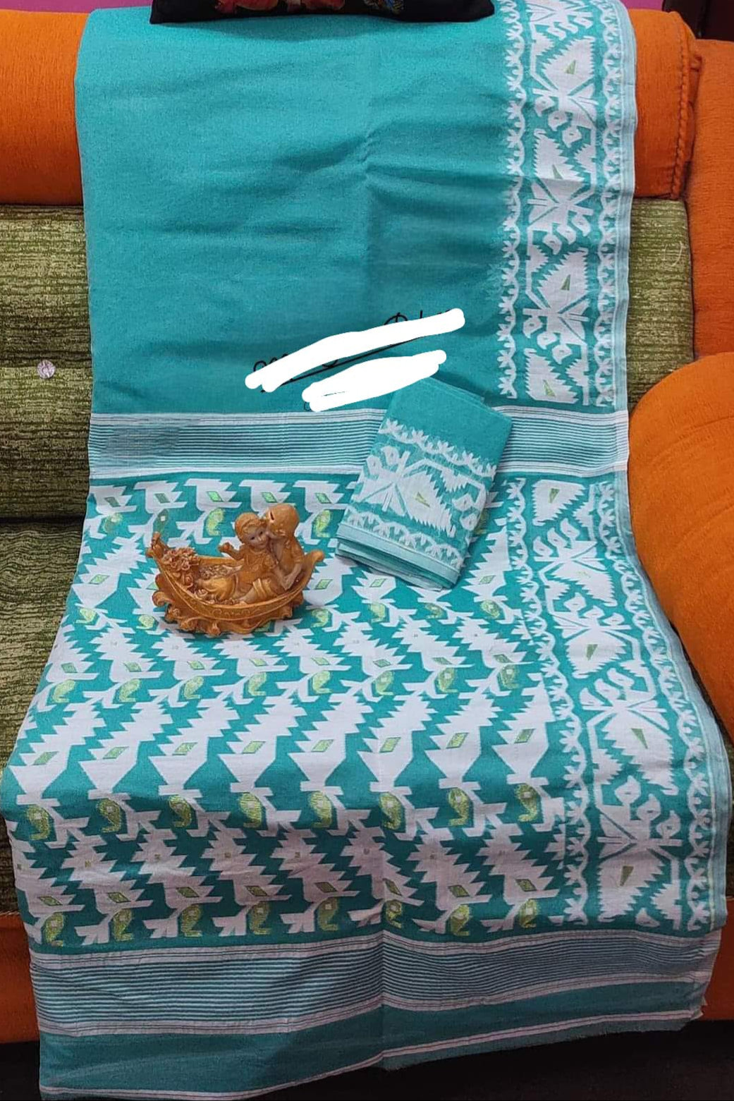 Holud Pakhi Dhakai Jamdani Saree