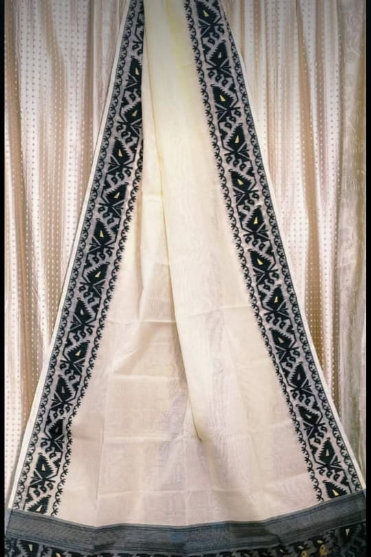 Holud Pakhi Dhakai Jamdani Saree