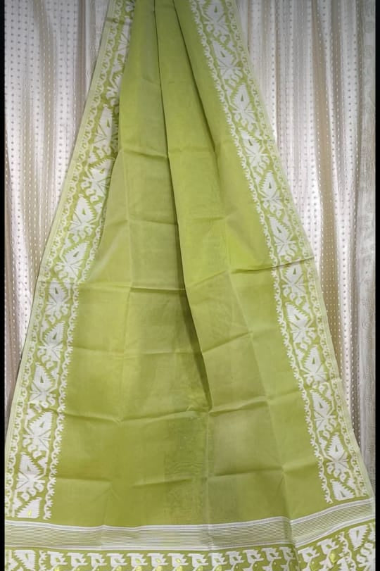 Holud Pakhi Dhakai Jamdani Saree