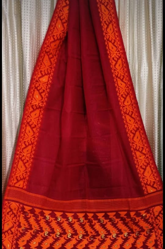 Holud Pakhi Dhakai Jamdani Saree
