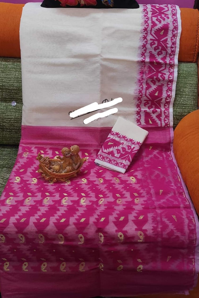 Holud Pakhi Dhakai Jamdani Saree