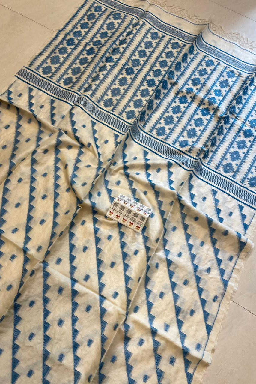 Ekla Somoy Gachi Tussar Jamdani Saree