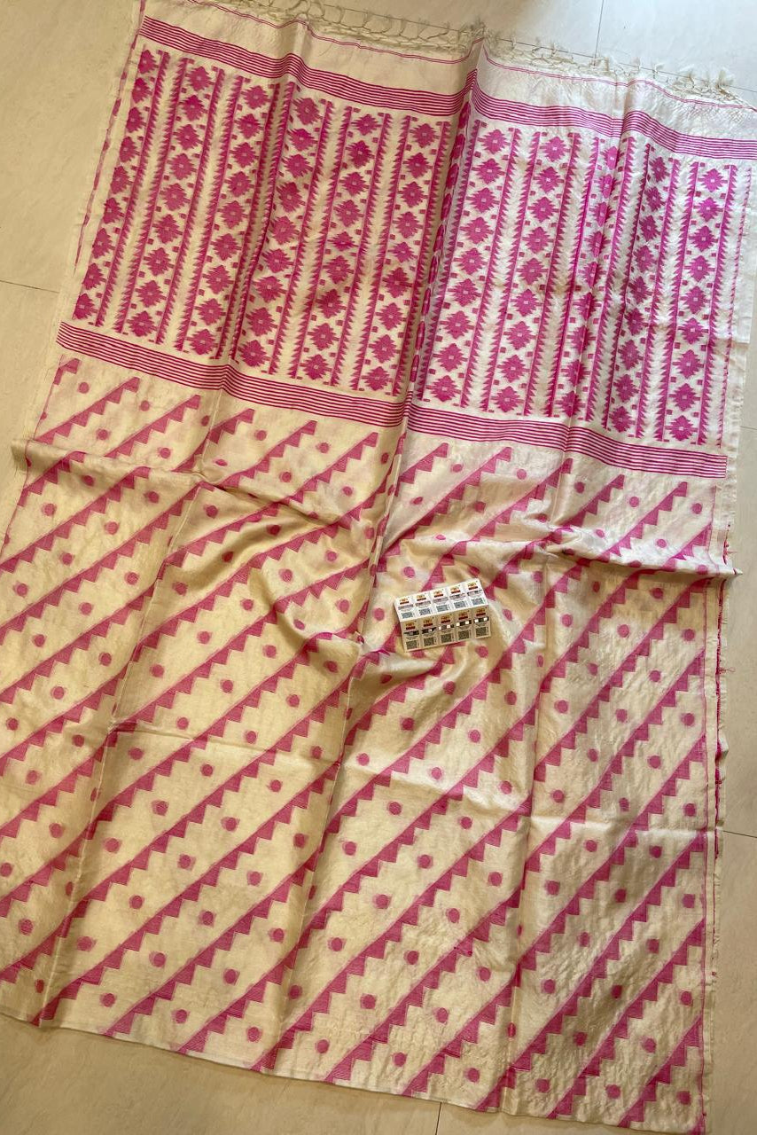 Ekla Somoy Gachi Tussar Jamdani Saree