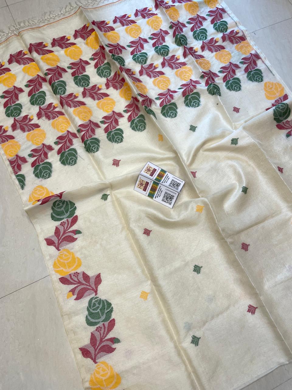 Moner Manush Gachi Tussar Jamdani Saree