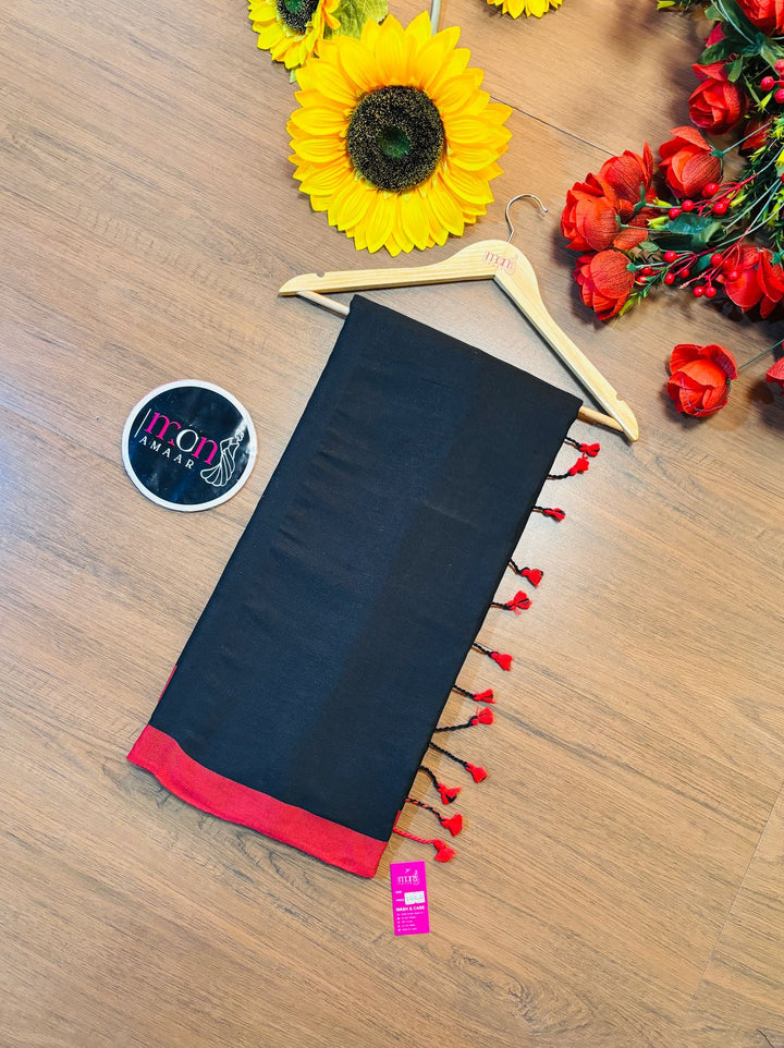 Check Style Bengal Khadi Cotton Saree