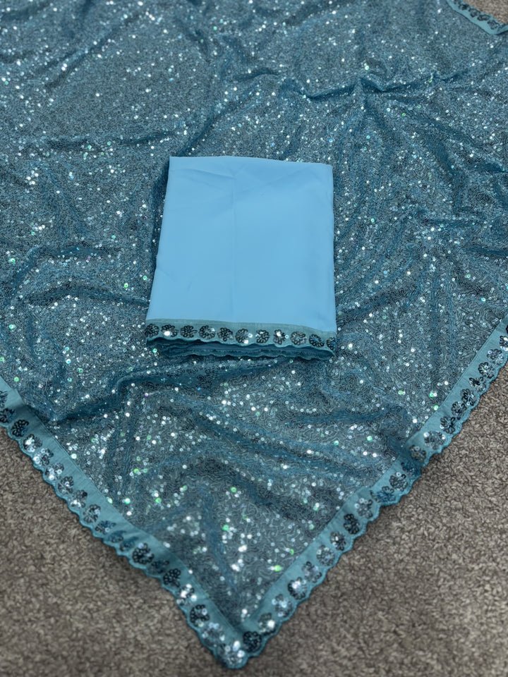 True Beauty Georgette Silk Saree