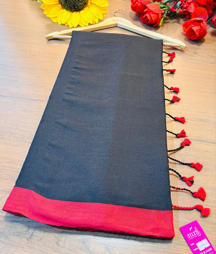 Check Style Bengal Khadi Cotton Saree