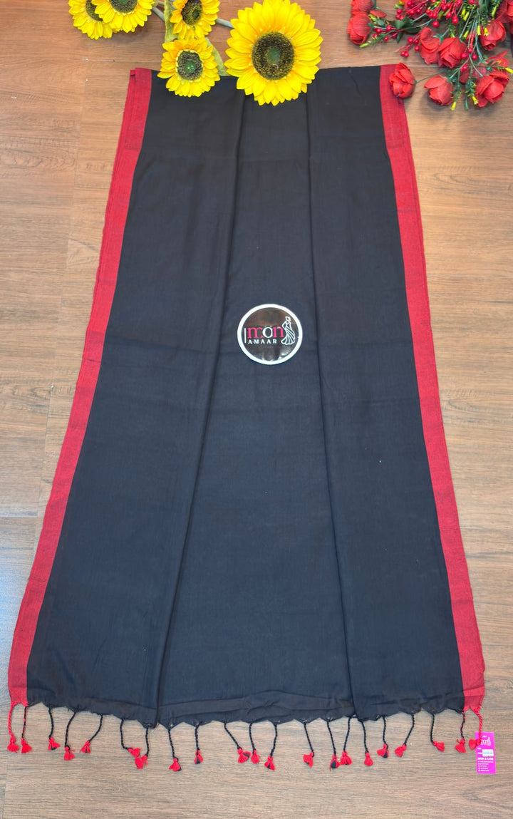 Check Style Bengal Khadi Cotton Saree