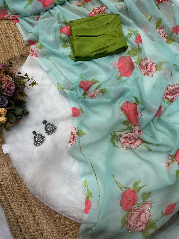 Be Belle Georgette Silk Saree