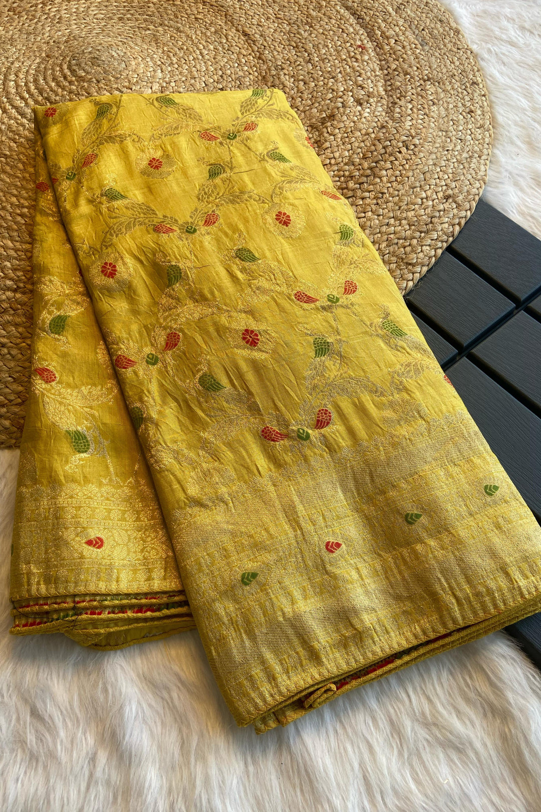 Classy And Fabulous Cotton Silk Yellow Saree