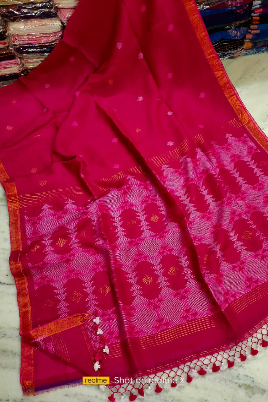 The Flow Of Bengal Linen Jamdani Saree