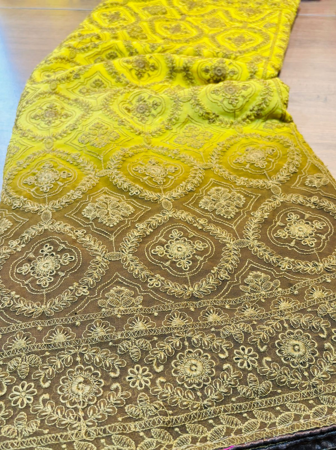 Spill the beans Of Beauty(Embroidery Saree)