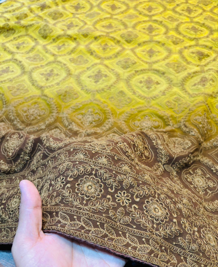 Spill the beans Of Beauty(Embroidery Saree)