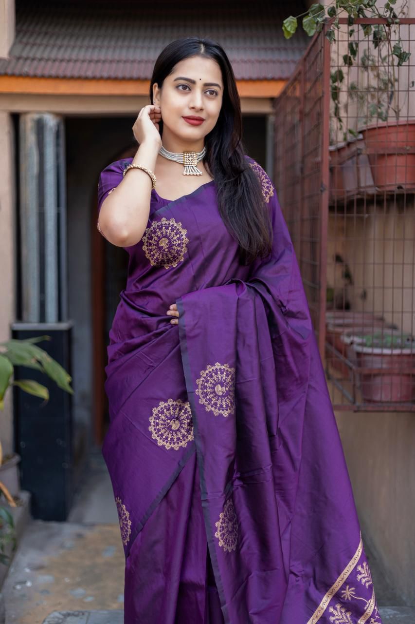 Blossom Bay Fancy Silk Saree