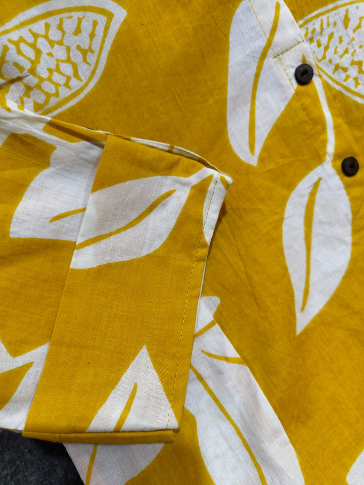 Enthusiastic Yellow Cotton Coord Set