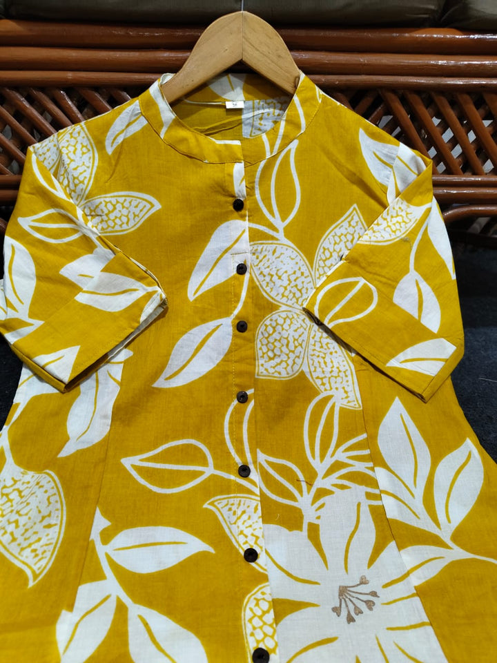 Enthusiastic Yellow Cotton Coord Set