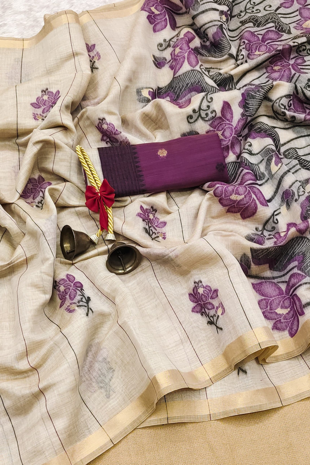 Flickers Of Magic Muga Cotton Saree