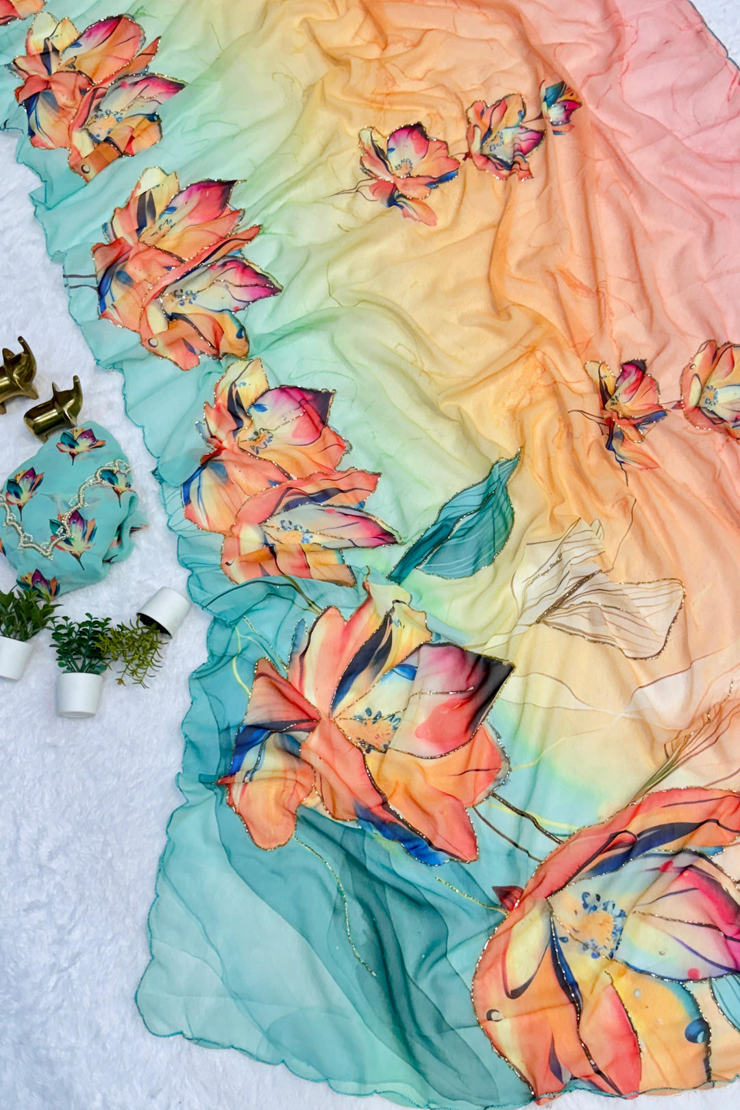 Perfection Is An Illusion Fancy Chiffon Saree