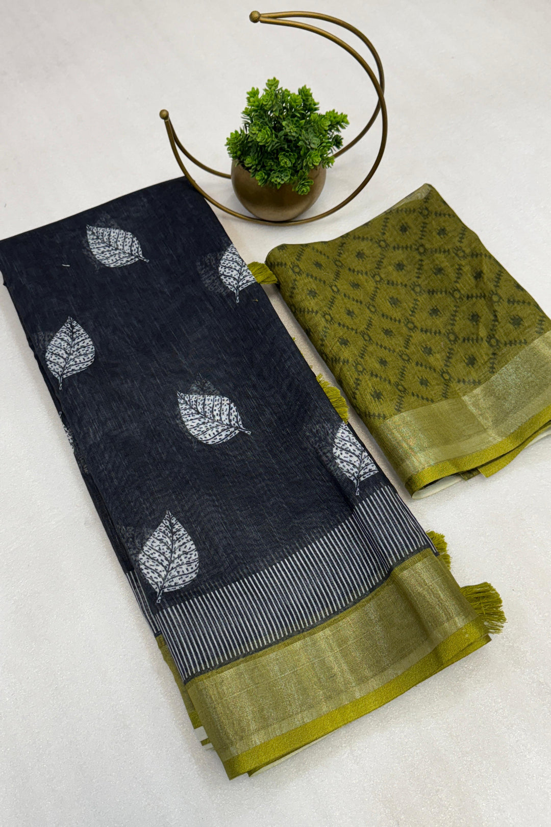 Skyline Dream Fancy Linen Saree