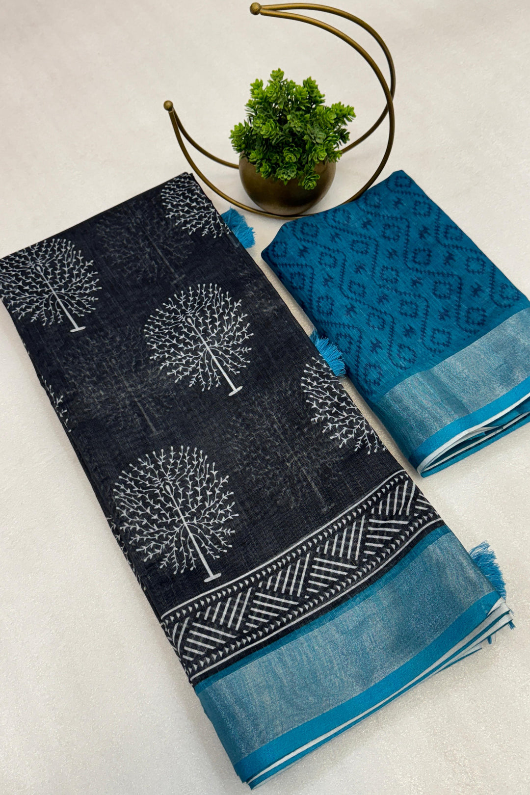 Skyline Dream Fancy Linen Saree