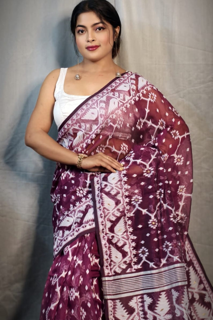 Chitralekha Dhakai Jamdani Saree