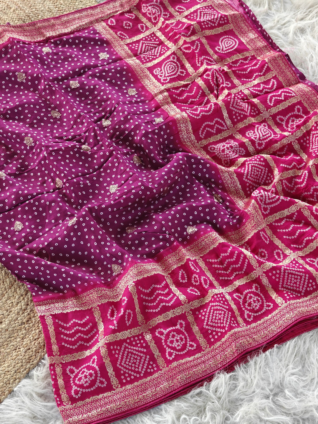 A Splash Of Tradition Georgette Silk Saree