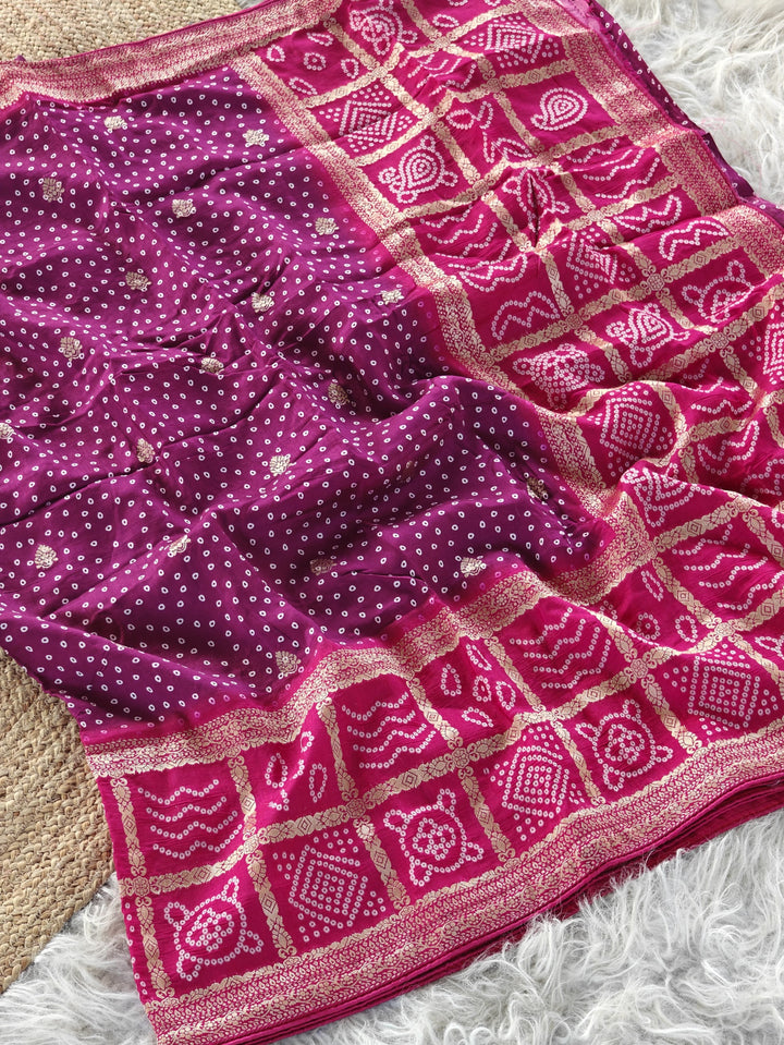 A Splash Of Tradition Georgette Silk Saree