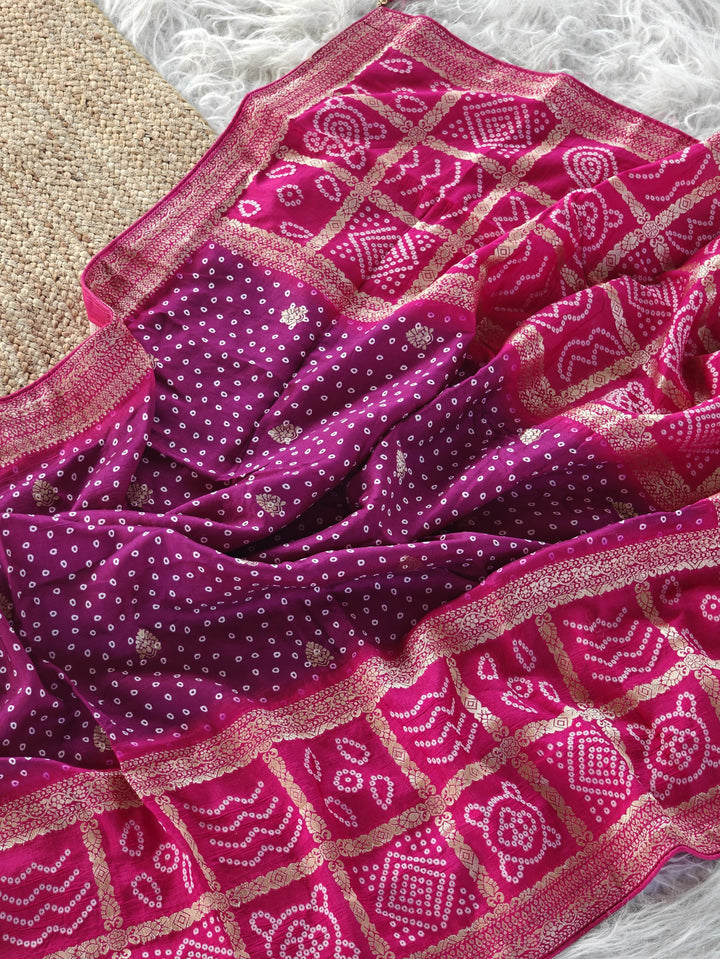 A Splash Of Tradition Georgette Silk Saree