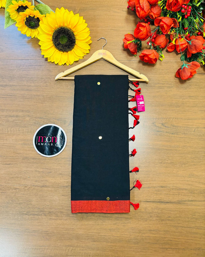 Black Gini Bengal Khadi Saree